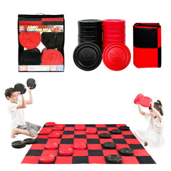 Grip Kids jumbo checkers mat (58-inch) ideal for family play indoors or outdoors.