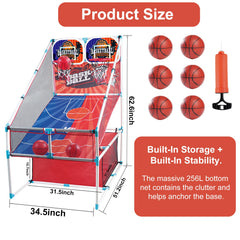 grnpeak basketball arcade game pump keeps inflation ready for play