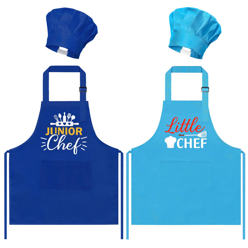 GROBRO7 kids apron and hat set with bright pattern for imaginative cooking