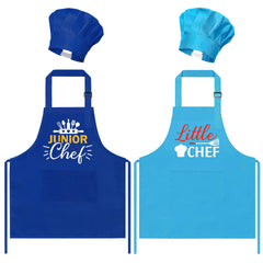 GROBRO7 kids apron and hat set with bright pattern for imaginative cooking