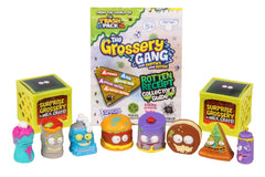 Grossery Gang milk crates and collectors guide scene for storage and learning