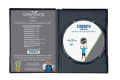 Grow Young Fitness Strength Exercise DVD at-home workout setup without equipment.