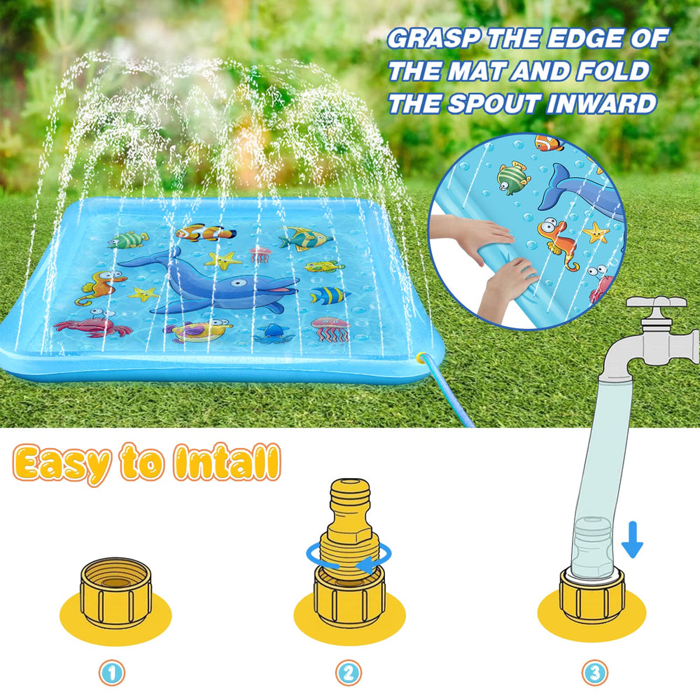 Growsland Splash Pad adjustable spray height for different ages.