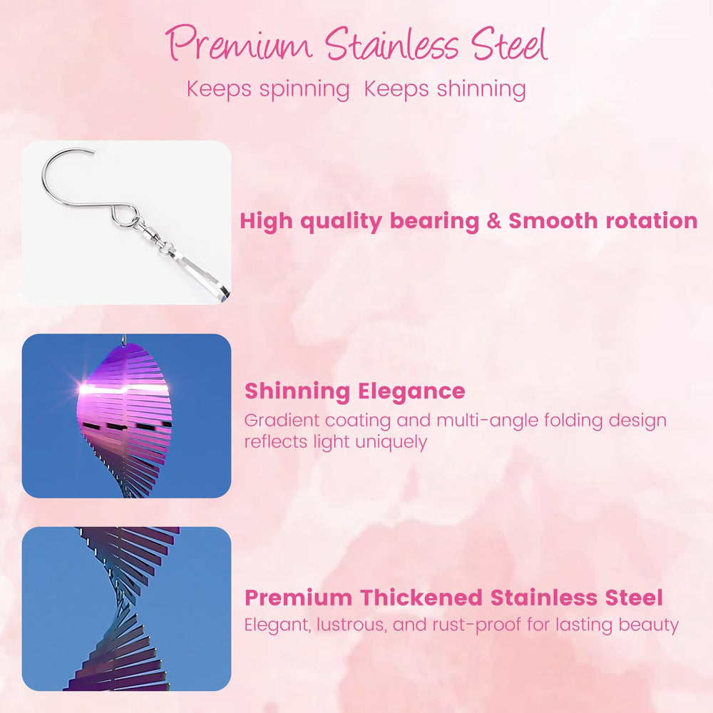 GRPWWT wind spinner hangs on lamps, walls, or trees with ease