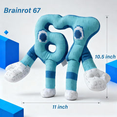 Grunlienus Brainrot Plush 67 back view showing character details