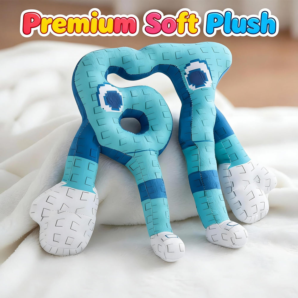 Grunlienus Brainrot Plush 67 face close-up with blue skin
