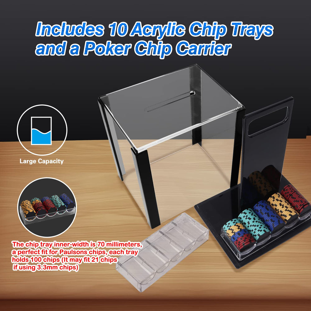 GSE 10-tray chip case holds up to 1,000 chips for tournaments