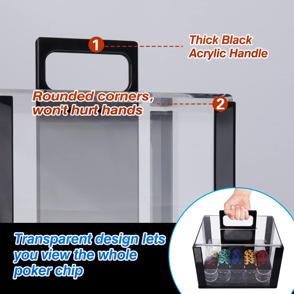 GSE acrylic poker chip case suitable for casino-style setups at clubs or home tournaments.