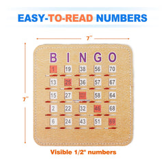 GSE sliding-windows bingo cards provide easy number tracking for family game night.