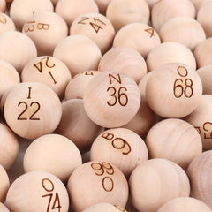 GSE wooden bingo balls in 7/8 inch size for durable, reusable gameplay