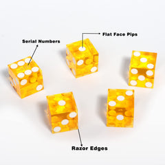 GSE craps dice suitable for craps, Yahtzee, poker dice and RPG sessions.