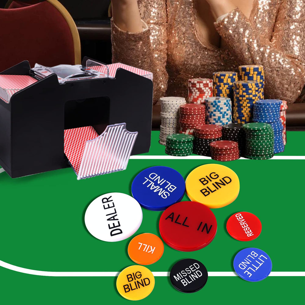 GSE dealer button multi-game use for casino nights