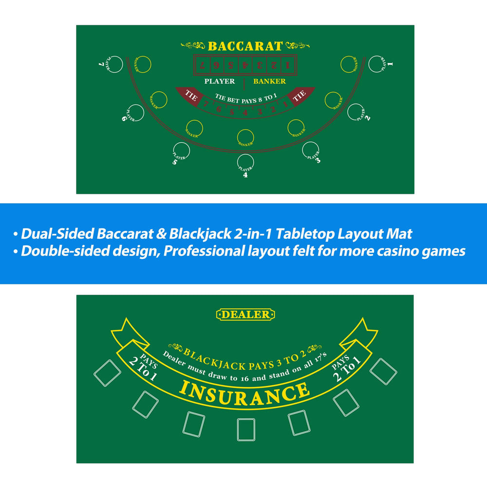 GSE portable casino layout mat unrolled on dining table