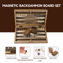 GSE backgammon board closed for travel and compact storage.