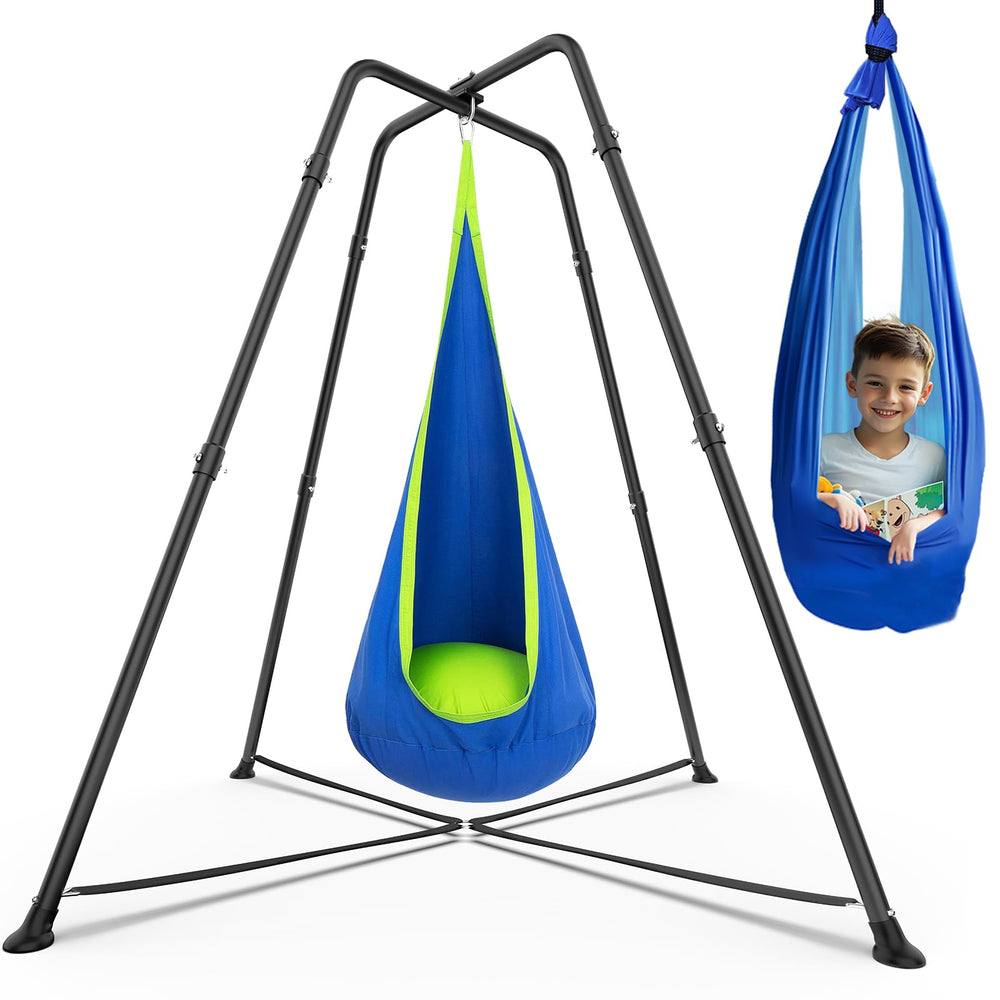 G TALECO GEAR swing stand frame blue, rugged and weather-resistant for outdoor use.