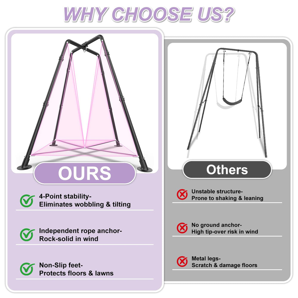 G Taleeco Gear X-shaped base emphasizes stability for outdoor play.
