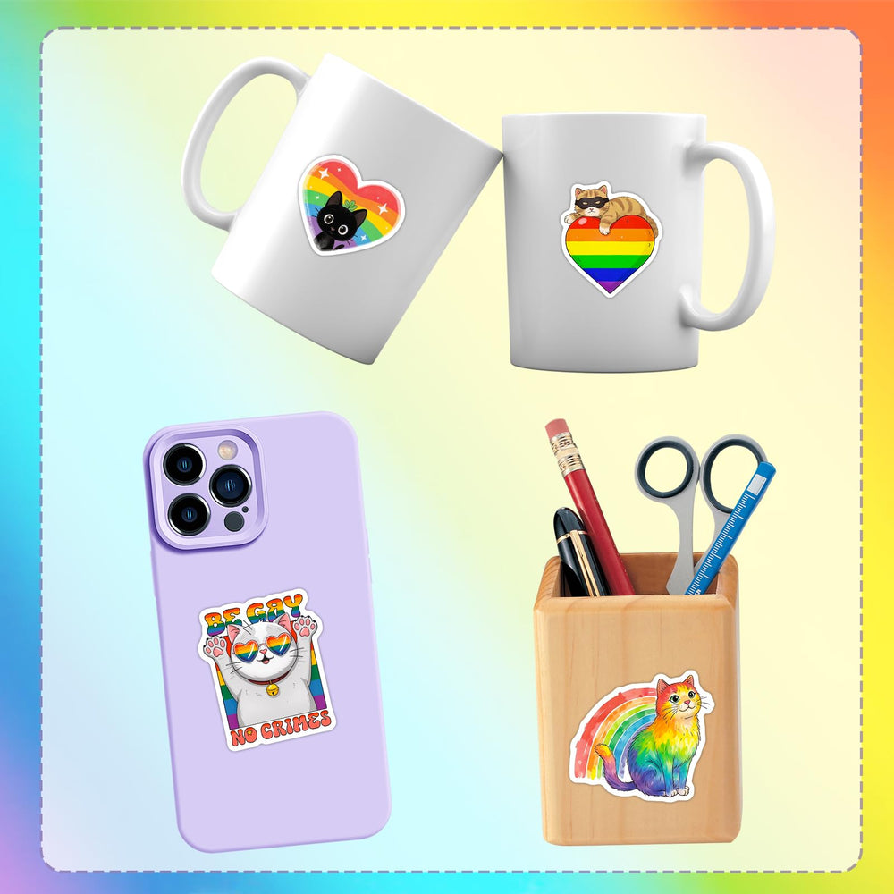 GTOTd LGBTQ rainbow car bumper sticker shows pride while driving