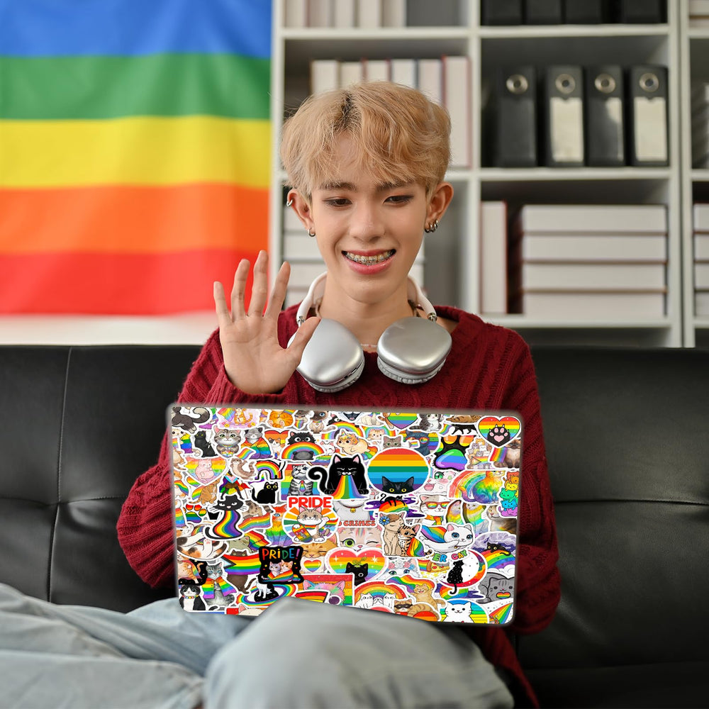 GTOTd LGBTQ rainbow phone sticker personalizes your gadget with colorful style