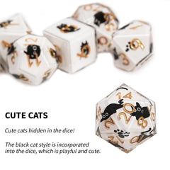 GU BEI TE DND dice D4 cat style resin, easy-to-read numbers