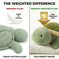 Gudisi weighted turtle plush close-up detail highlights authentic weight feel.