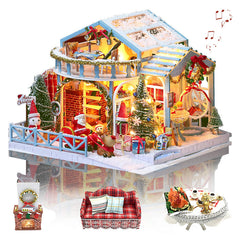 GuDoQi DIY dollhouse exterior view, ideal for stylish shelf display.