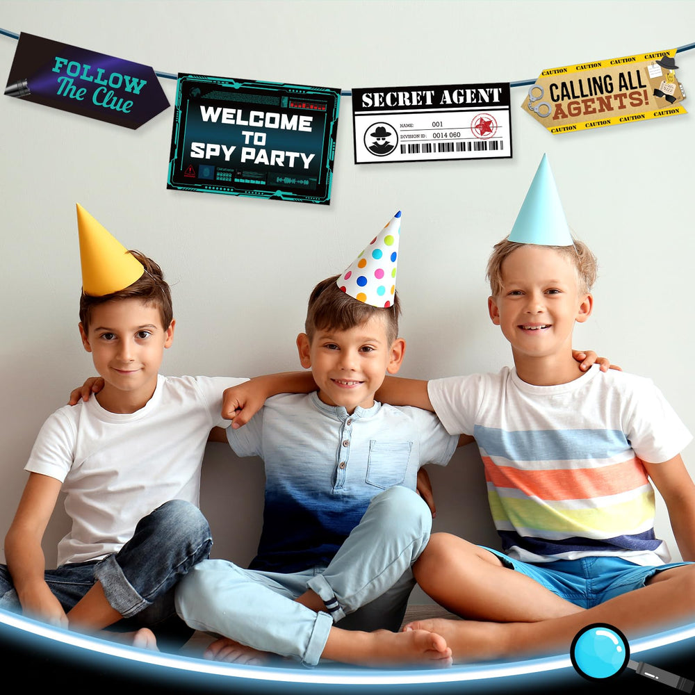 Gueevin Secret Agent Sign directional 5 doubles as game clues and party flair