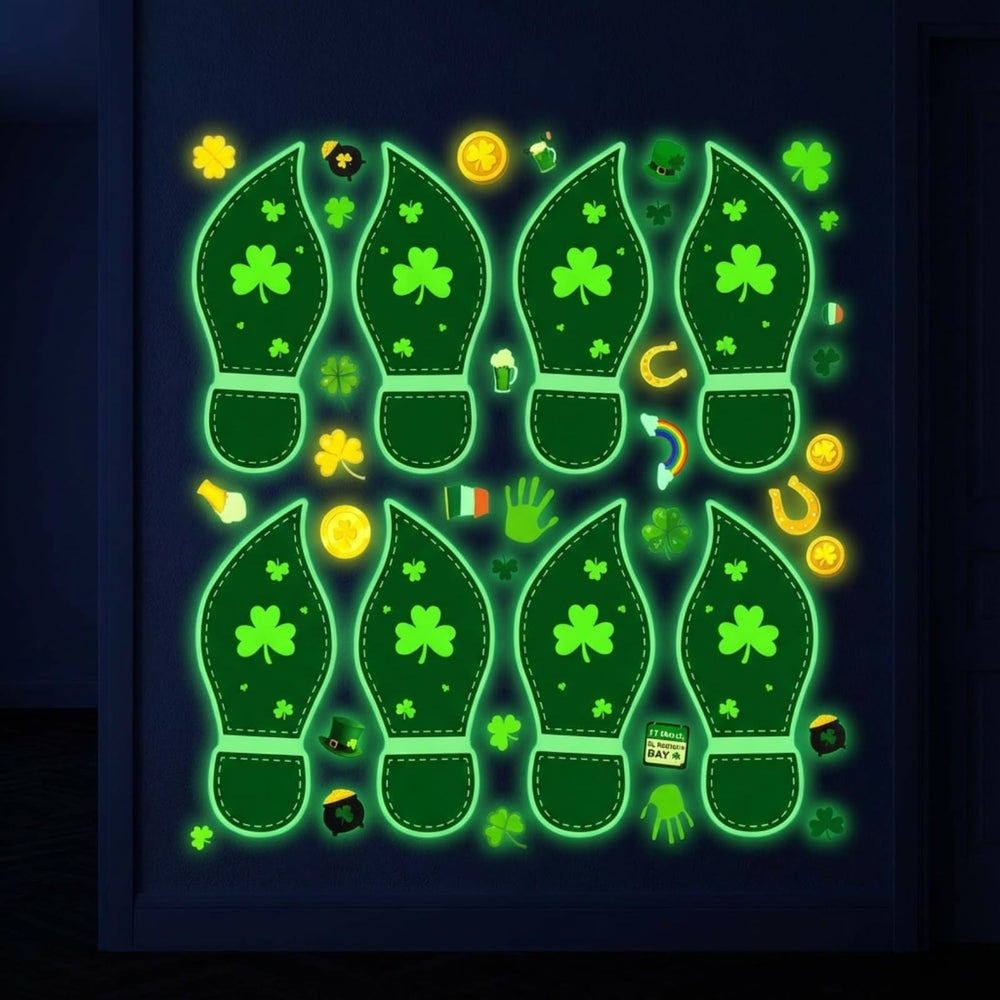 Gueevin glow-in-the-dark leprechaun trail enhances party visuals safely
