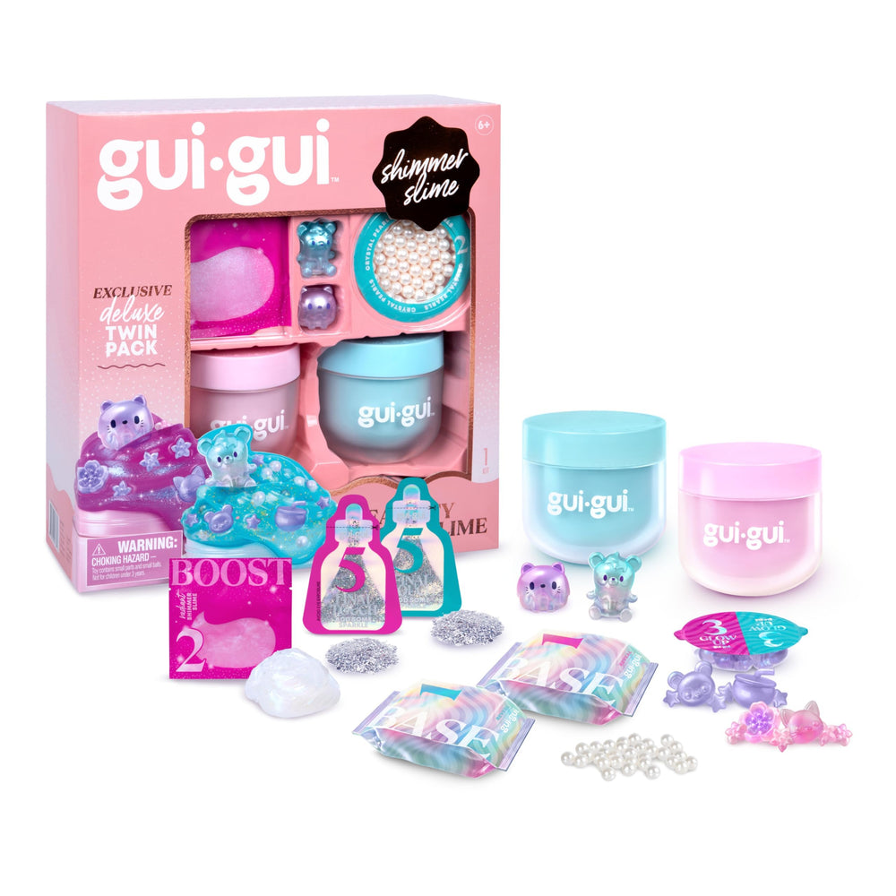 Gui Gui Slime Kit Duo Pack shows two iridescent slimes for vibrant play.