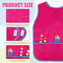 Guiqulai art smock rose red back closure eases wear.