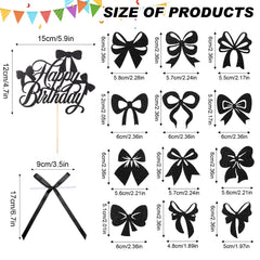 Guiqulai black bowknot cake toppers create refined charm for parties.