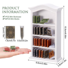 Guiqulai white wooden bookcase showcases mini books in a compact, sturdy display