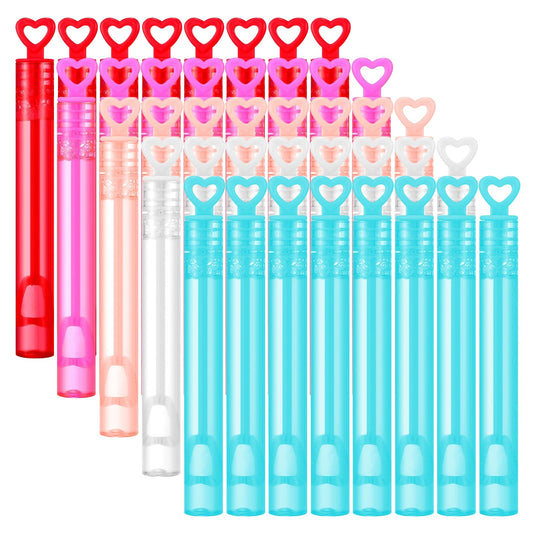 Gullora heart bubbles set in red, rose gold, pink, white, and blue for kids' celebrations