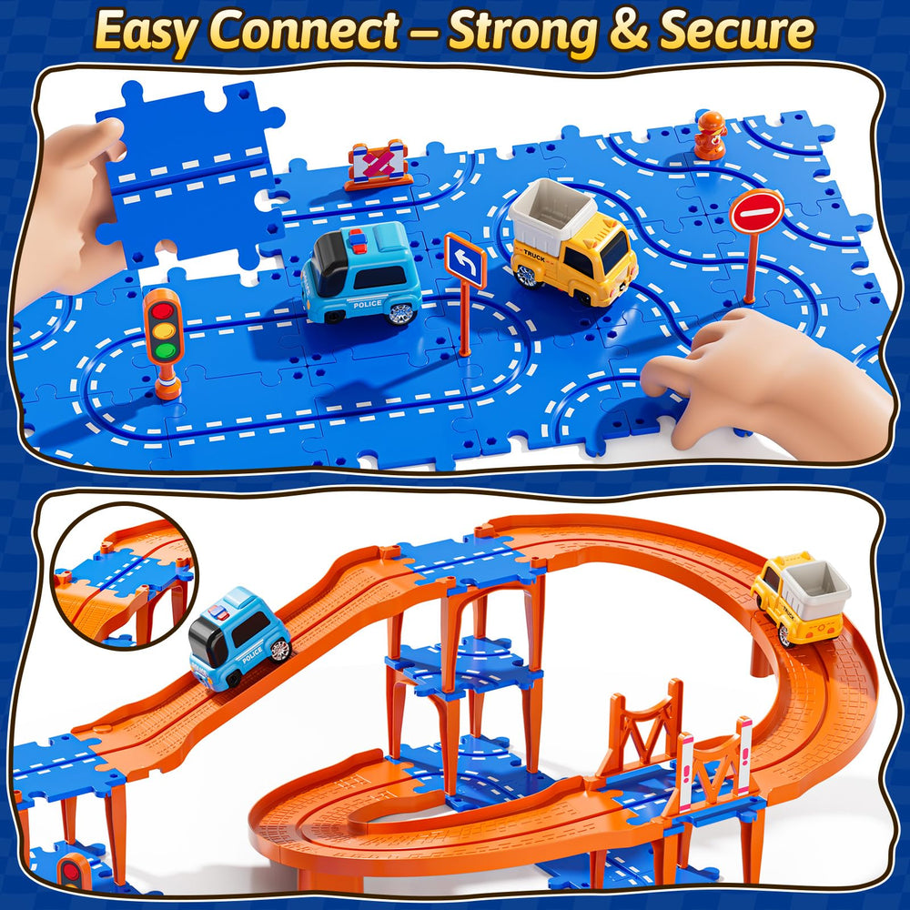 Guminnara kids assembling the track for hands-on learning
