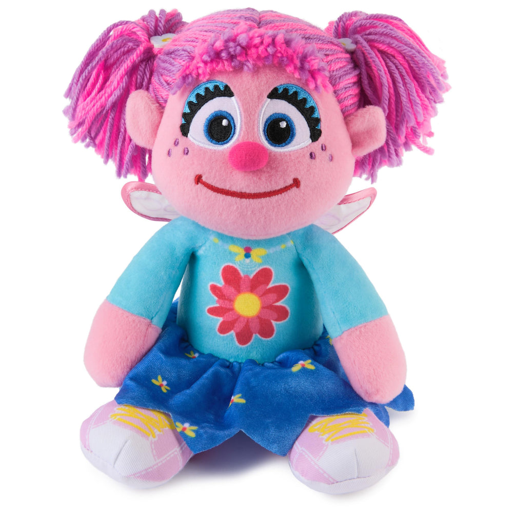 GUND Abby Cadabby Take Along Buddy close-up of embroidered face for lasting cuddles.