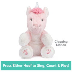 GUND Alora responds when pressing a foot for songs and clapping.