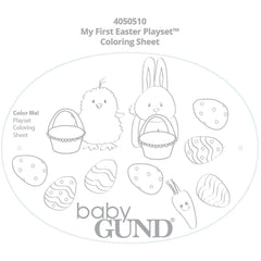 GUND Chick Rattle inside My First Easter Basket, soft plush for soothing sounds and tactile play.