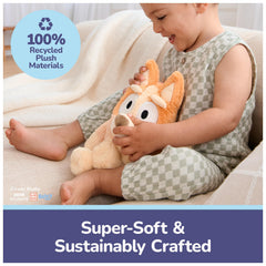 GUND Bingo plush side view highlights huggable body and floppy limbs.