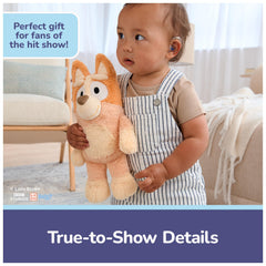 GUND Bingo plush tail and seated pose for display.