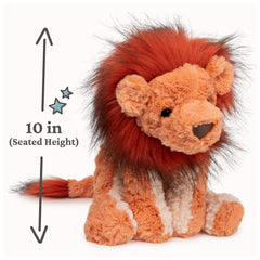 GUND Cozys Lion features a deep red mane for playful adventures.