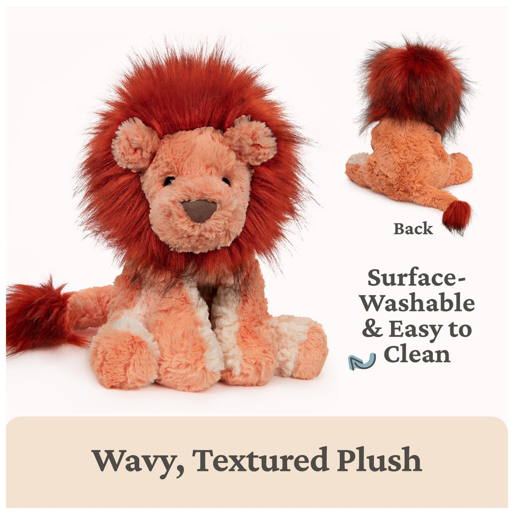GUND Cozys Lion at 10 inches, great for travel companions.