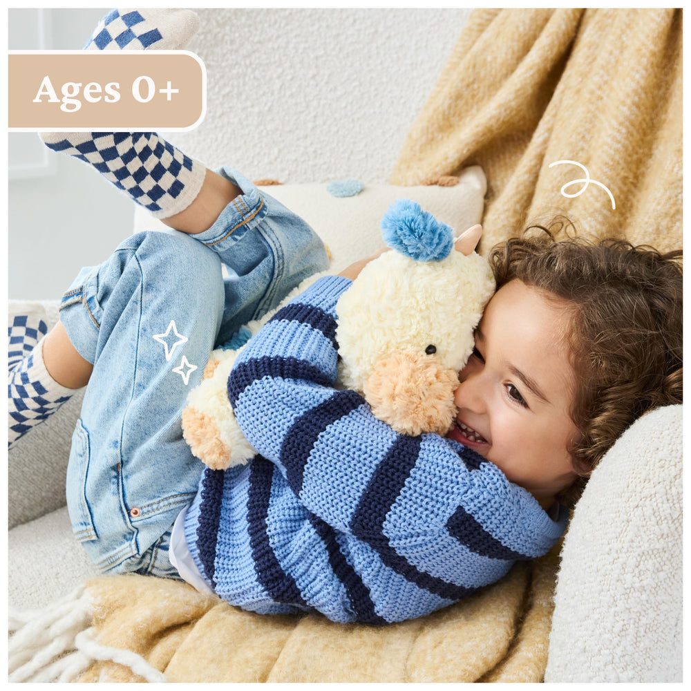 10-inch GUND Cozys Cow is a portable cuddle buddy