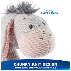 GUND Disney Eeyore knit plush face detail for gentle comfort.