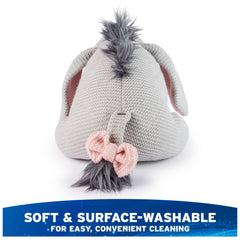 GUND Eeyore knit plush mane detail shows fluffy texture.