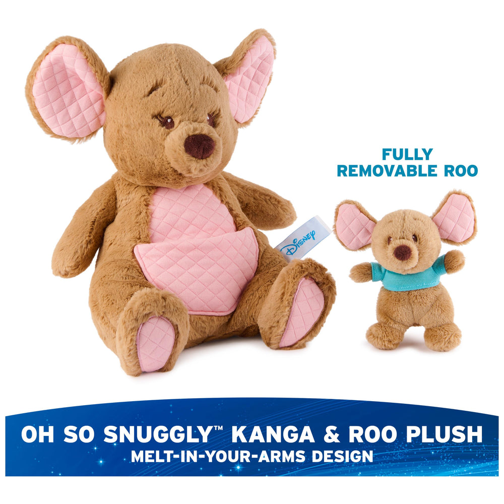 GUND Kanga pocket detail shows quilted accents for a comforting hug.