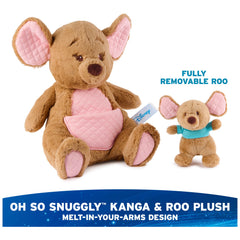 GUND Kanga pocket detail shows quilted accents for a comforting hug.