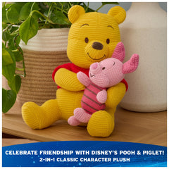 GUND Disney Pooh and Piglet knit plush side view showing sewn details and fabric