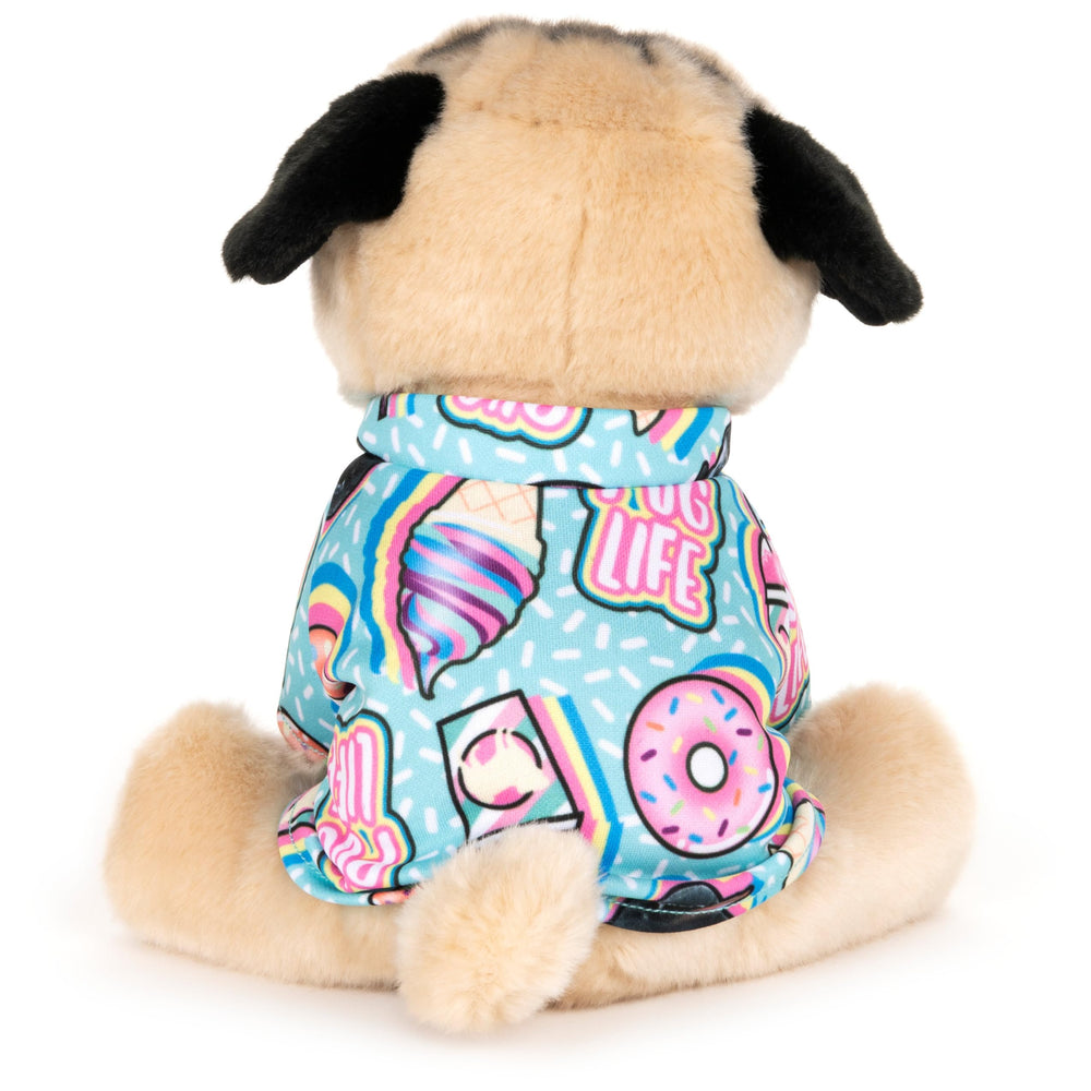 GUND Doug the Pug Donut Plush, surface-washable, easy cleaning after adventures.