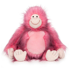 GUND Fab Pals Ramona gorilla with pink feathery fur for cuddles