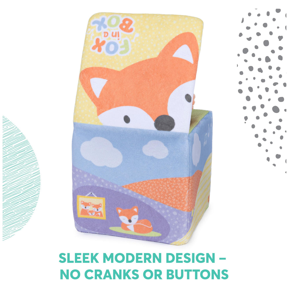 GUND Fox in a Box nursery display that doubles as a toy.
