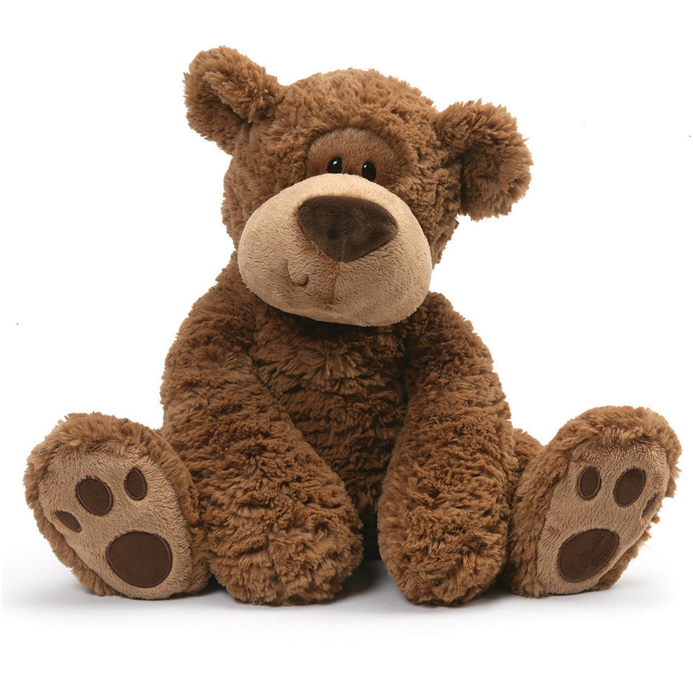 GUND Grahm Teddy Bear 18-inch caramel fur, ideal for cuddling and display.